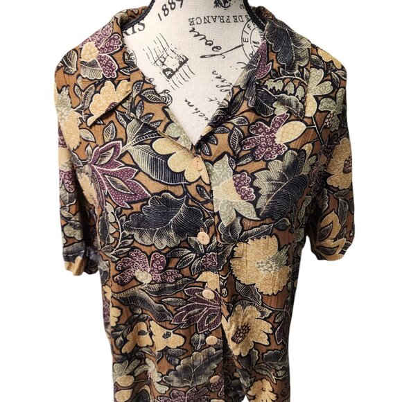 Bianca Nygard Petite Women's Size 10 Set Blouse & Pants Floral Print 100% Rayon - Picture 1 of 16